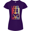 74th Birthday 74 Year Old Level Up Gamming Womens Petite Cut T-Shirt Purple