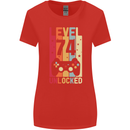 74th Birthday 74 Year Old Level Up Gamming Womens Wider Cut T-Shirt Red