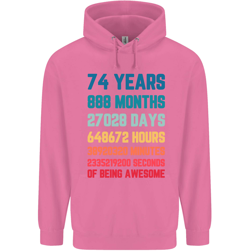 74th Birthday 74 Year Old Mens 80% Cotton Hoodie Azelea