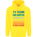 74th Birthday 74 Year Old Mens 80% Cotton Hoodie Yellow