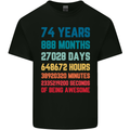 74th Birthday 74 Year Old Mens Cotton T-Shirt Tee Top Black