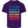 74th Birthday 74 Year Old Mens Cotton T-Shirt Tee Top Purple
