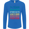 74th Birthday 74 Year Old Mens Long Sleeve T-Shirt Royal Blue