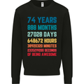 74th Birthday 74 Year Old Mens Sweatshirt Jumper Black