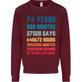 74th Birthday 74 Year Old Mens Sweatshirt Jumper Maroon