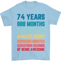 74th Birthday 74 Year Old Mens T-Shirt 100% Cotton Light Blue