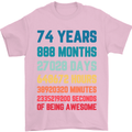 74th Birthday 74 Year Old Mens T-Shirt 100% Cotton Light Pink