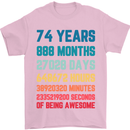 74th Birthday 74 Year Old Mens T-Shirt 100% Cotton Light Pink