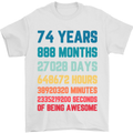 74th Birthday 74 Year Old Mens T-Shirt 100% Cotton White