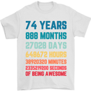 74th Birthday 74 Year Old Mens T-Shirt 100% Cotton White