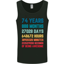 74th Birthday 74 Year Old Mens Vest Tank Top Black