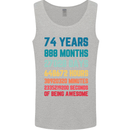 74th Birthday 74 Year Old Mens Vest Tank Top Sports Grey