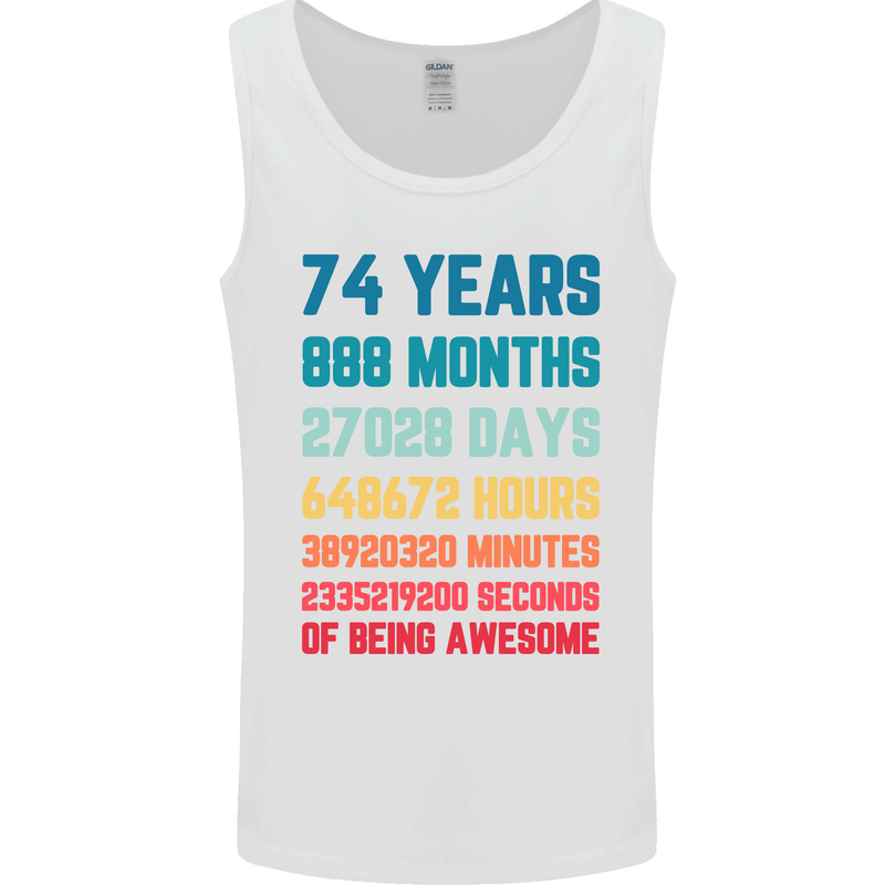 74th Birthday 74 Year Old Mens Vest Tank Top White