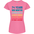 74th Birthday 74 Year Old Womens Petite Cut T-Shirt Azalea