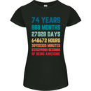74th Birthday 74 Year Old Womens Petite Cut T-Shirt Black