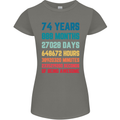 74th Birthday 74 Year Old Womens Petite Cut T-Shirt Charcoal