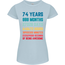 74th Birthday 74 Year Old Womens Petite Cut T-Shirt Light Blue
