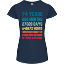 74th Birthday 74 Year Old Womens Petite Cut T-Shirt Navy Blue