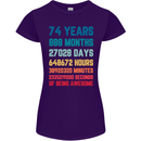 74th Birthday 74 Year Old Womens Petite Cut T-Shirt Purple