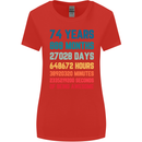 74th Birthday 74 Year Old Womens Wider Cut T-Shirt Red