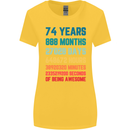 74th Birthday 74 Year Old Womens Wider Cut T-Shirt Yellow
