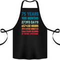 75th Birthday 75 Year Old Cotton Apron 100% Organic Black