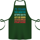 75th Birthday 75 Year Old Cotton Apron 100% Organic Forest Green