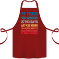75th Birthday 75 Year Old Cotton Apron 100% Organic Maroon