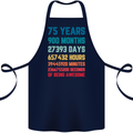 75th Birthday 75 Year Old Cotton Apron 100% Organic Navy Blue