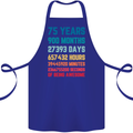 75th Birthday 75 Year Old Cotton Apron 100% Organic Royal Blue
