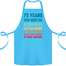 75th Birthday 75 Year Old Cotton Apron 100% Organic Turquoise