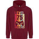 75th Birthday 75 Year Old Level Up Gamming Mens 80% Cotton Hoodie Maroon