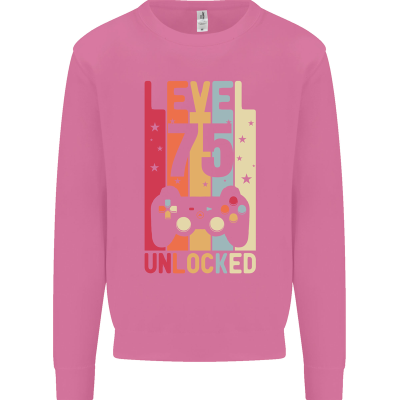 75th Birthday 75 Year Old Level Up Gamming Mens Sweatshirt Jumper Azalea
