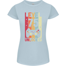 75th Birthday 75 Year Old Level Up Gamming Womens Petite Cut T-Shirt Light Blue