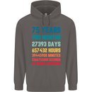 75th Birthday 75 Year Old Mens 80% Cotton Hoodie Charcoal