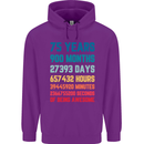 75th Birthday 75 Year Old Mens 80% Cotton Hoodie Purple