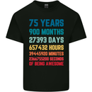 75th Birthday 75 Year Old Mens Cotton T-Shirt Tee Top Black