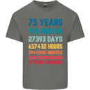 75th Birthday 75 Year Old Mens Cotton T-Shirt Tee Top Charcoal