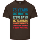 75th Birthday 75 Year Old Mens Cotton T-Shirt Tee Top Dark Chocolate