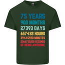 75th Birthday 75 Year Old Mens Cotton T-Shirt Tee Top Forest Green