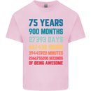 75th Birthday 75 Year Old Mens Cotton T-Shirt Tee Top Light Pink