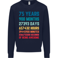 75th Birthday 75 Year Old Mens Sweatshirt Jumper Navy Blue