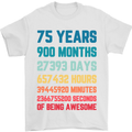 75th Birthday 75 Year Old Mens T-Shirt 100% Cotton White