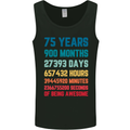 75th Birthday 75 Year Old Mens Vest Tank Top Black
