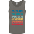 75th Birthday 75 Year Old Mens Vest Tank Top Charcoal