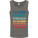 75th Birthday 75 Year Old Mens Vest Tank Top Charcoal
