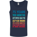 75th Birthday 75 Year Old Mens Vest Tank Top Navy Blue