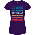 75th Birthday 75 Year Old Womens Petite Cut T-Shirt Purple