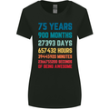 75th Birthday 75 Year Old Womens Wider Cut T-Shirt Black