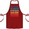 76th Birthday 76 Year Old Cotton Apron 100% Organic Maroon
